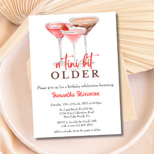Invitation Une fête d'anniversaire sur le thème du Martini un