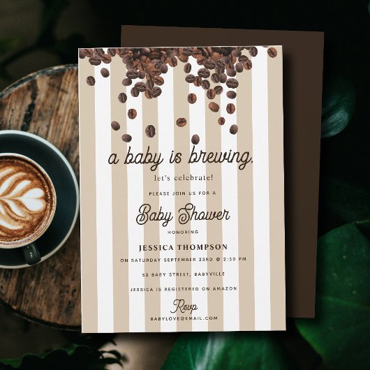 Invitation Une fête de bébé est en train de préparer un café