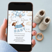 Invitation Une Fête de Bébé Garçon avec un Teckel Adorable