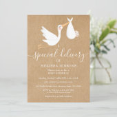 Invitation Une Fête de Bébé pour une Livraison Spéciale de Ci (Debout devant)