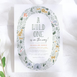 Invitation Une Fête de Bébé Safari Jungle Mignon Garçon Sauva