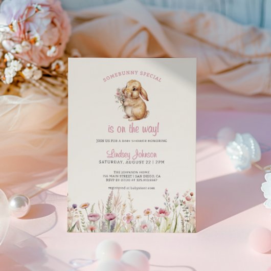Invitation Une fête de bébé Somebunny Special est en route