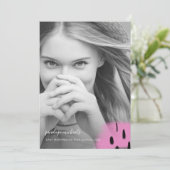 Invitation Une Fête De Diplôme De Photo En Rose Moderne (Debout devant)