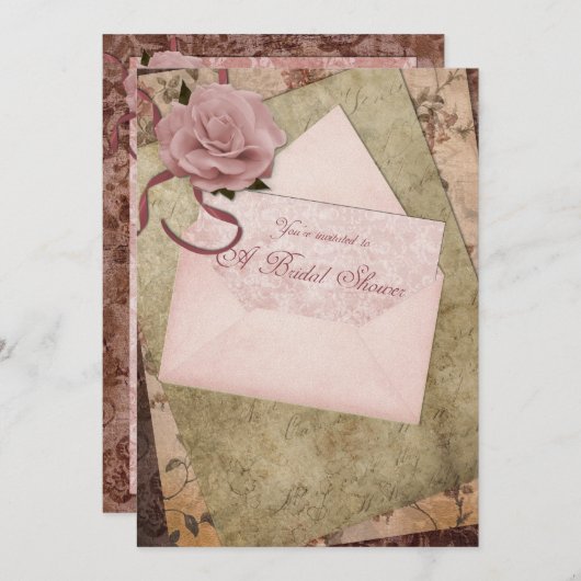 Invitation Une Fête de la mariée (Devant / Derrière)