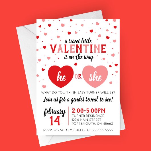 Invitation Une fête de la Saint Valentin pour la révélation d