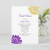 Invitation Une Fête de l'mariée aux fleurs de Lotus (violet) (Debout devant)