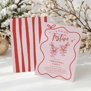 Invitation Une fête de Noël doodle amusante 'A Tini Bit Festi