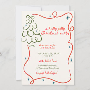 Invitation Une fête de Noël fantaisiste et joyeuse
