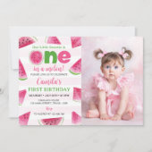 Invitation Une fête de premier anniversaire avec pastèque (Devant)