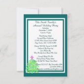 Invitation Une fête de vacances abstraite verte de Noël (Dos)