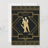 Invitation Une fête des Années folles, Gangster Flapper Déco (Dos)