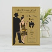 Invitation Une fête des Années folles, Gangster Flapper Déco (Debout devant)