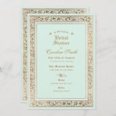 Invitation Une Fête des mariées de menthe pastel (Devant / Derrière)