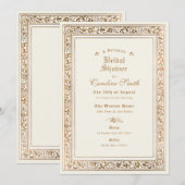 Invitation Une Fête des mariées d'or ivoire à conte de verdur (Devant / Derrière)