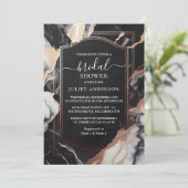 Invitation Une Fête des mariées en marbre de pierre empilée (Debout devant)