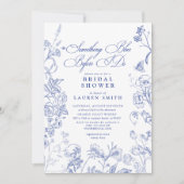 Invitation Une Fête des mariées Florale Victorienne Bleue (Devant)