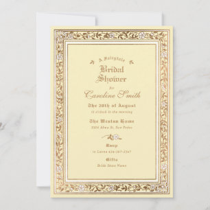 Invitation Une Fête des mariées jaune à conte équitable