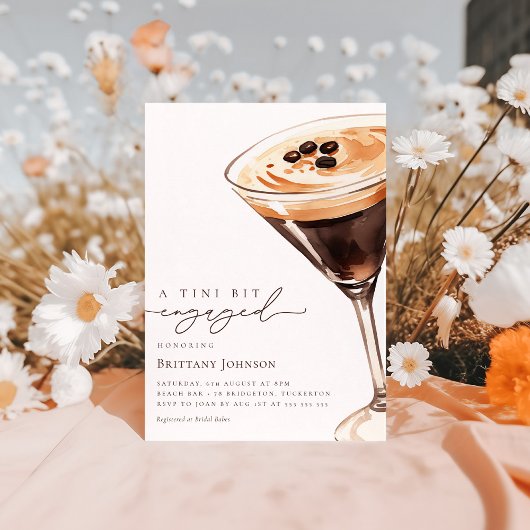 Invitation Une Fête des mariées Tini Bit Engagée