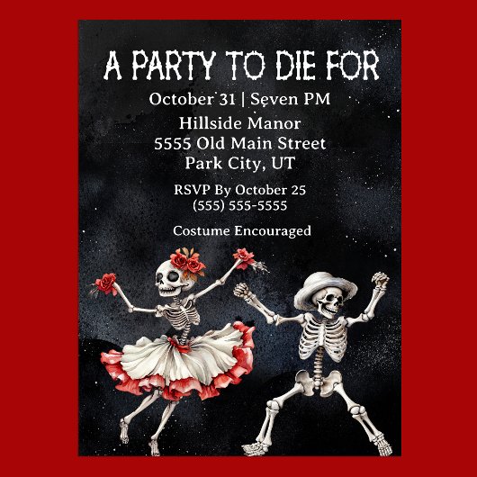 Invitation Une fête d'Halloween à mourir