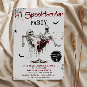 Invitation Une fête d'Halloween de squelette spectaculaire