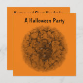 Invitation "Une fête d'Halloween" - Phantom Devil Dark Sepia (Devant / Derrière)