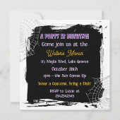Invitation Une fête d'Halloween se prépare ! Thème sorcière (Dos)