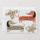 Invitation Une fête du Nouvel An Chien Teckel Drôle Quirky (Devant)