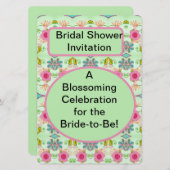 Invitation Une Fête en fleurs pour la future mariée! (Devant / Derrière)