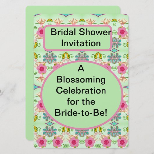 Invitation Une Fête en fleurs pour la future mariée! (Devant / Derrière)