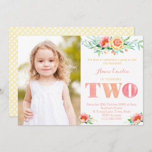 Invitation Une fête est prévue, deux ans, 2e anniversaire pou