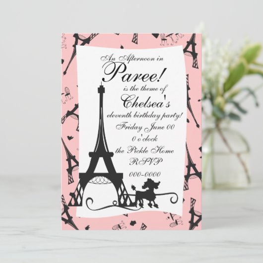 Invitation Une fête parisienne (Debout devant)