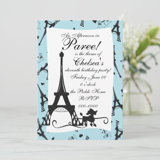 Invitation Une fête parisienne (Debout devant)