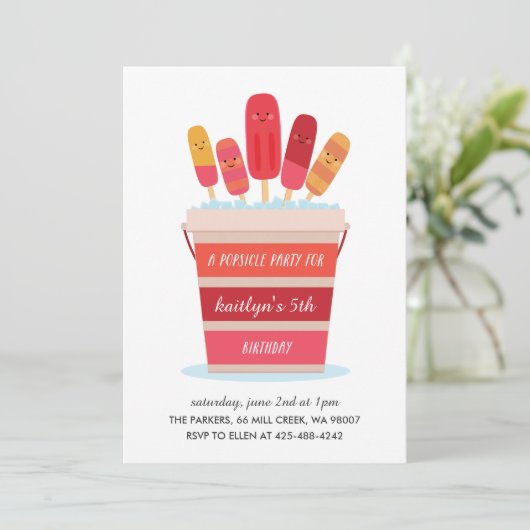 Invitation Une fête populaire Fête d'anniversaire pour enfant (Debout devant)