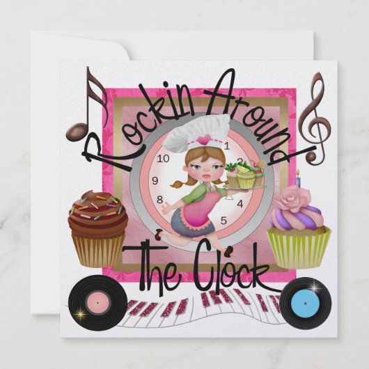 Invitation Une fête royale de cupcake Rockin' Party - SRF (Devant)