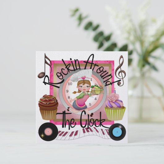 Invitation Une fête royale de cupcake Rockin' Party - SRF (Debout devant)