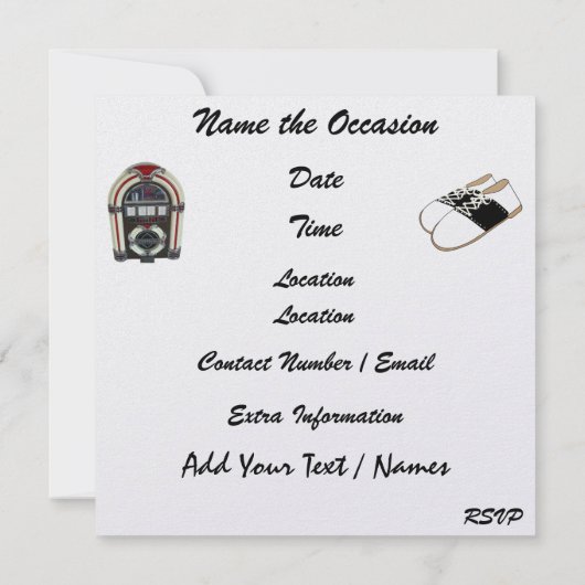 Invitation Une fête royale Rockin' Party - SRF (Dos)