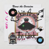 Invitation Une fête royale Rockin' Party - SRF (Devant / Derrière)