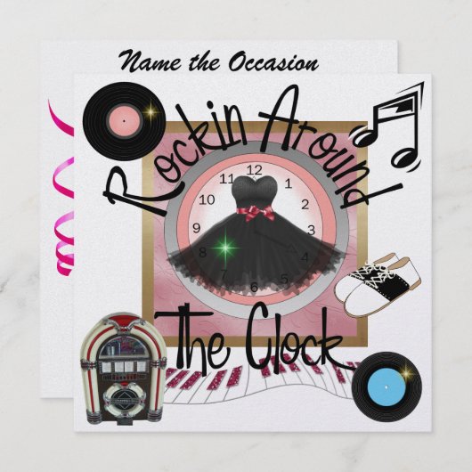 Invitation Une fête royale Rockin' Party - SRF (Devant / Derrière)