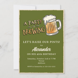 Invitation Une fête se prépare Anniversaire Milésime Bière Ru