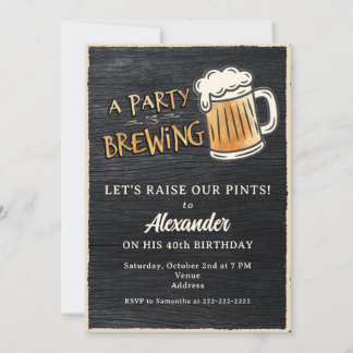 Invitation Une fête se prépare Anniversaire Milestone Bière R