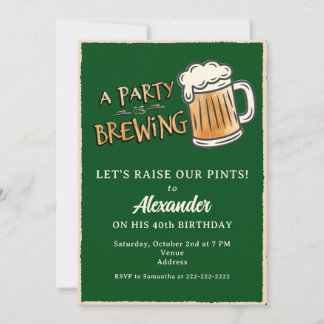 Invitation Une fête se prépare Anniversaire Militaire Bière R