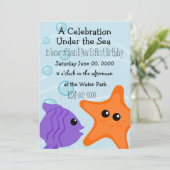 Invitation Une fête sous la mer (Debout devant)