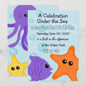 Invitation Une fête sous la mer (Devant / Derrière)