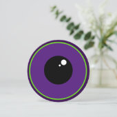 Invitation Une Fête Violette avec un Gros Oeil (Debout devant)