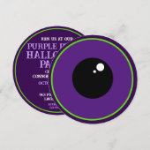 Invitation Une Fête Violette avec un Gros Oeil (Devant / Derrière)
