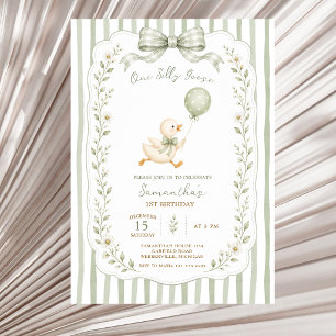 Invitation Une fille à l'arc vert One Silly Goose 1er anniver