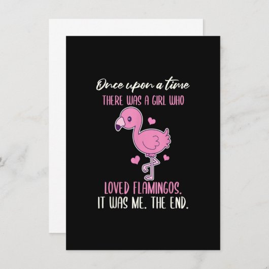 Invitation Une Fille Aimait Les Flamants roses (Devant / Derrière)
