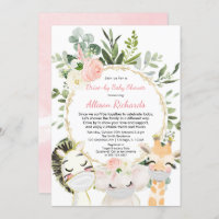 Une fille au volant baby shower des animaux mignon