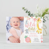 Invitation Une fille de la jungle mignonne première photo d'a (Debout devant)