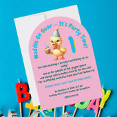 Invitation Une fille de photo Lucky Duck Anniversaire de enfa